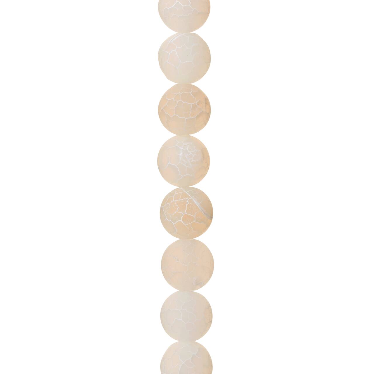 12 Pack: Matte White Crackle Agate Round Beads, 10mm by Bead Landing™
